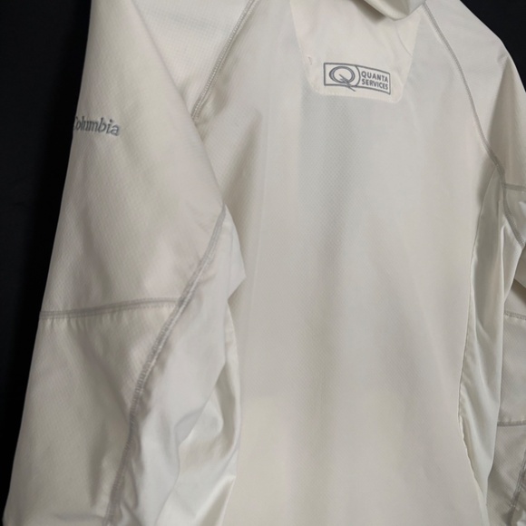 Women's Columbia White Omni Shield Packable Rain Track Jacket Size Large - Picture 7 of 8